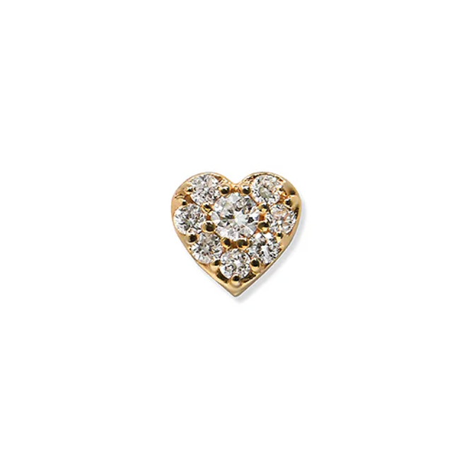 Jac+Jo Icon Pavé Heart Single Stud