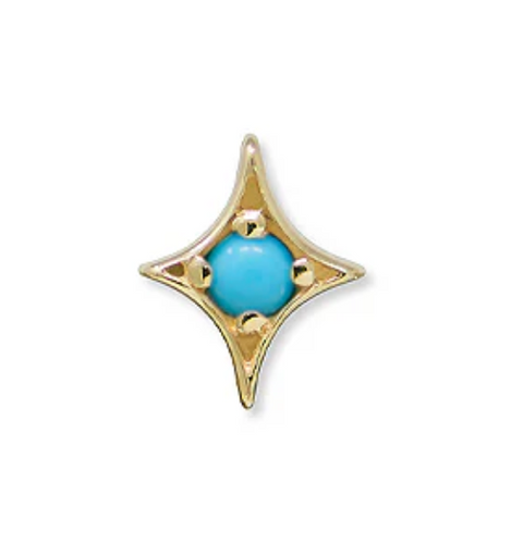 Jac+Jo Mini Gothic Turquoise Single Stud