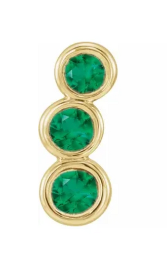 Lab-Grown Emerald Ear Climber