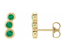 Load image into Gallery viewer, Lab-Grown Emerald Ear Climber