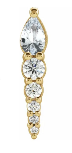 Natural White Sapphire & 1/4 CTW Natural Diamond Earring