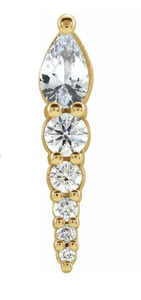 Natural White Sapphire & 1/4 CTW Natural Diamond Earring