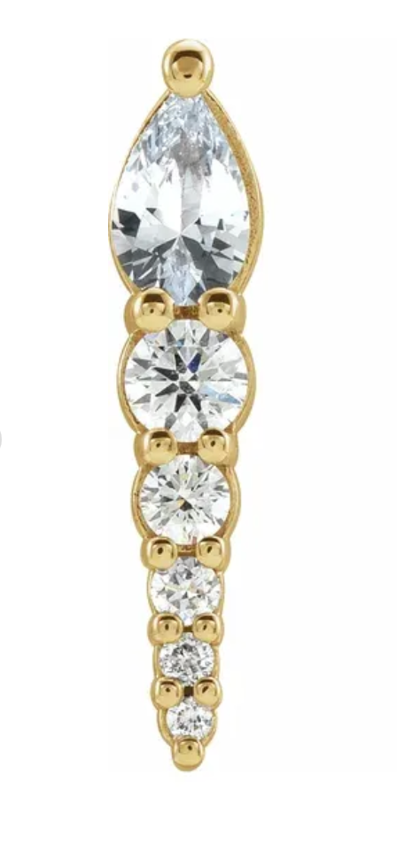 Natural White Sapphire & 1/4 CTW Natural Diamond Earring