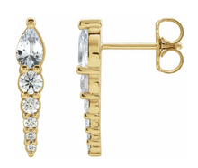 Load image into Gallery viewer, Natural White Sapphire &amp; 1/4 CTW Natural Diamond Earring