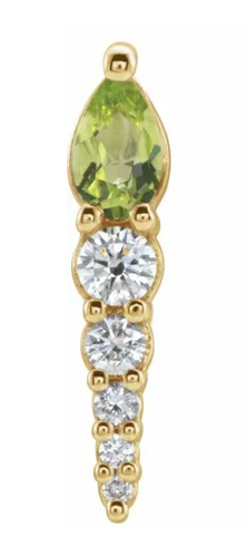 Natural Peridot & 1/4 CTW Natural Diamond Earring