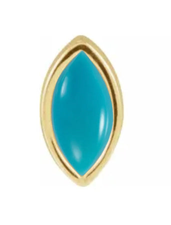 4x2 mm Turquoise Marquise Press Fit Back Stud