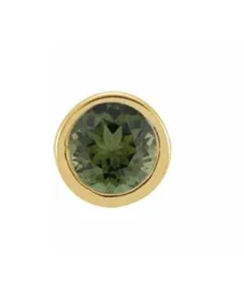 2 mm Round Natural Green Tourmaline Micro Bezel-Set Earring