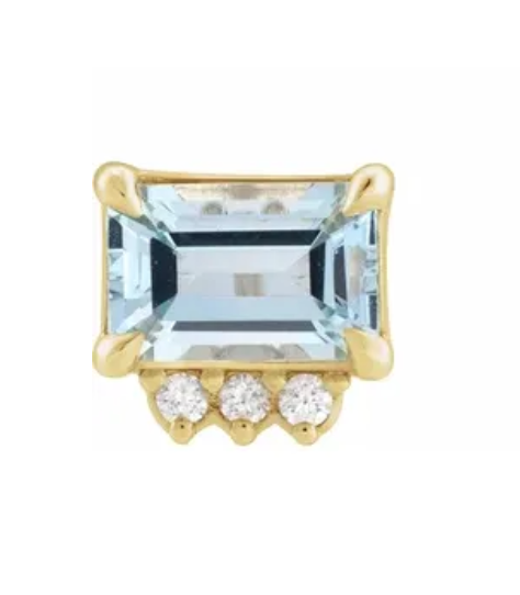 Natural Sky Blue Topaz & .05 CTW Natural Diamond Stud