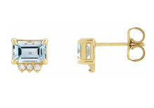 Load image into Gallery viewer, Natural Sky Blue Topaz &amp; .05 CTW Natural Diamond Stud
