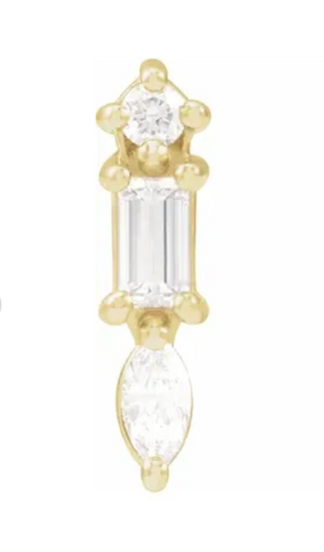 1/6 CTW Natural Diamond Bar Earring