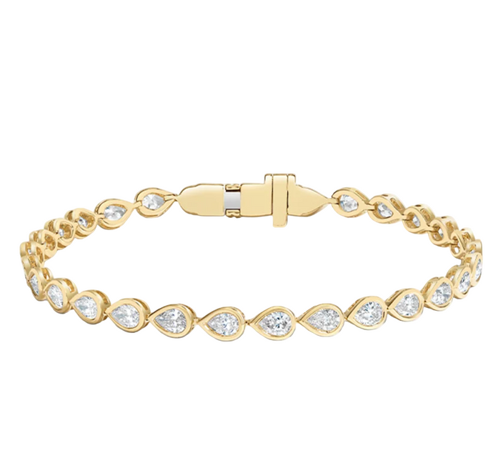 Bezel Set Pear Diamond Tennis Bracelet