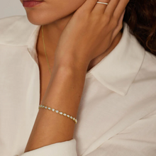 Load image into Gallery viewer, Bezel Set Pear Diamond Tennis Bracelet