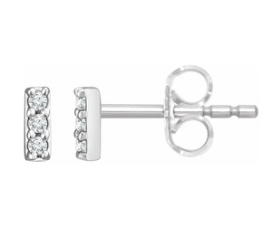 Natural Diamond Bar Earring