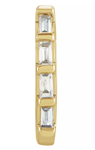 Baguette Natural Diamond Huggie Earring