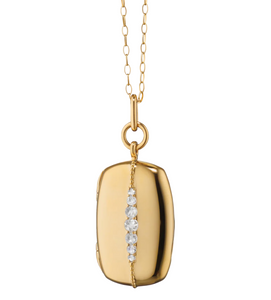 Slim Rectangle "Kate" 18K Gold Locket Necklace