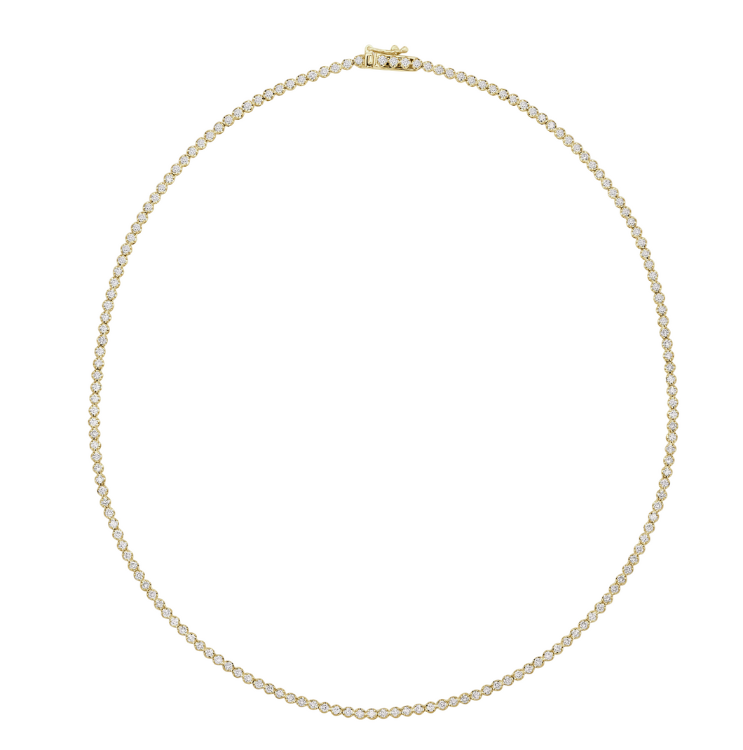14K Gold & Diamond Tennis Necklace - 3.15ct