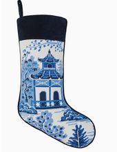 Load image into Gallery viewer, Chinoiserie Pagoda Embroidered Stocking