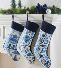 Load image into Gallery viewer, Chinoiserie Pagoda Embroidered Stocking