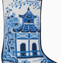 Load image into Gallery viewer, Chinoiserie Pagoda Embroidered Stocking