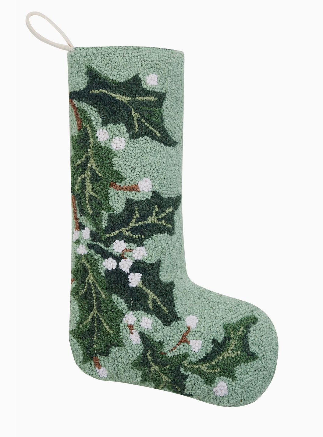 Green Holly Hook Stocking