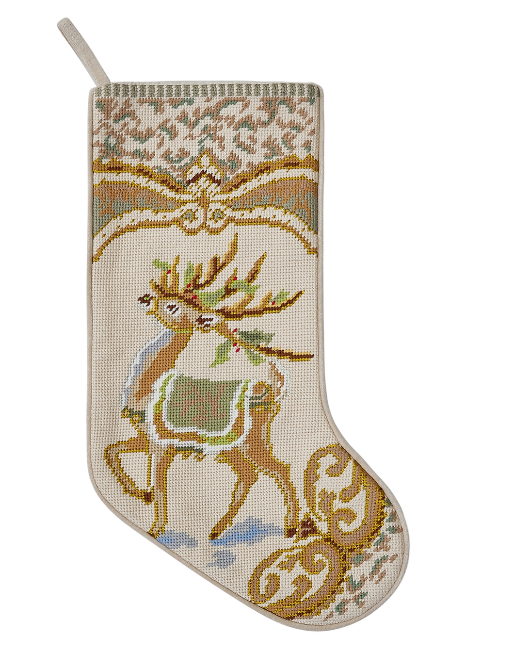 Reindeer Embroidered Stocking