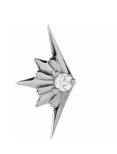 Load image into Gallery viewer, White Gold Starburst Stud