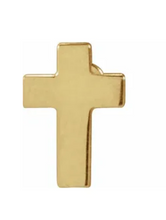 Load image into Gallery viewer, 14K Yellow 7x5 mm Cross Flat Back Earring