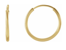 Load image into Gallery viewer, 14K Yellow Flexible Endless Tube 12 mm Hoop Earring