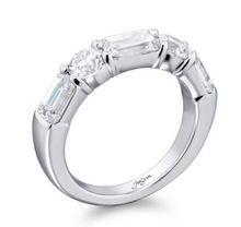 Load image into Gallery viewer, Round and Emerald Cut Anniversary Band
