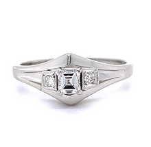 Load image into Gallery viewer, .21ct Emerald-cut Diamond Platinum Ring