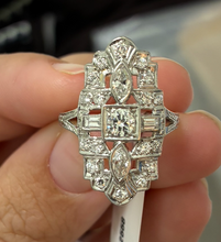 Load image into Gallery viewer, Art Deco 1.30 CTW Diamond Platinum Ring