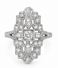 Load image into Gallery viewer, Art Deco 1.30 CTW Diamond Platinum Ring