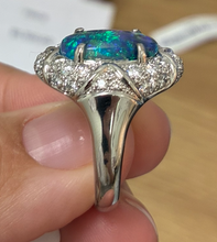 Load image into Gallery viewer, 3.08ct Australian Black Opal pLatinum Ring