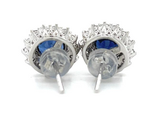 Load image into Gallery viewer, 2.75ct Sapphire .51ct Platinum Earrings