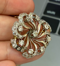 Load image into Gallery viewer, Edwardian 1ct Old Mine Diamond 14k Yellow Gold Pin Pendant