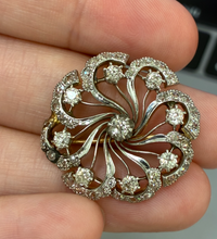 Load image into Gallery viewer, Edwardian 1ct Old Mine Diamond 14k Yellow Gold Pin Pendant