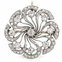 Load image into Gallery viewer, Edwardian 1ct Old Mine Diamond 14k Yellow Gold Pin Pendant