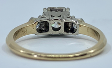 Load image into Gallery viewer, 1940s Ring 14KY 2 Tone Diamond .36 carats | Side Diamonds .16ct