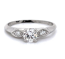 Load image into Gallery viewer, .44ct European Diamond PT Ring (Vintage 1940s)