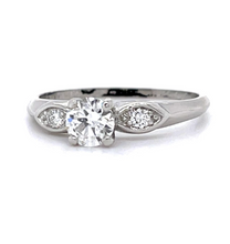Load image into Gallery viewer, .44ct European Diamond PT Ring (Vintage 1940s)