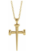 Load image into Gallery viewer, 14K Yellow Gold Nail Cross Necklace