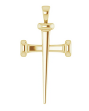 Load image into Gallery viewer, 14K Yellow Gold Nail Cross Necklace