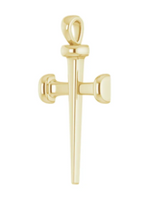 Load image into Gallery viewer, 14K Yellow Gold Nail Cross Necklace
