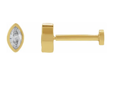 Load image into Gallery viewer, 14K Yellow Gold .07 CT Natural Diamond Press Fit Back Stud Earring