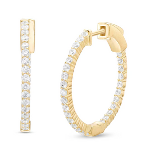 Round Diamond Inside Out Hoops