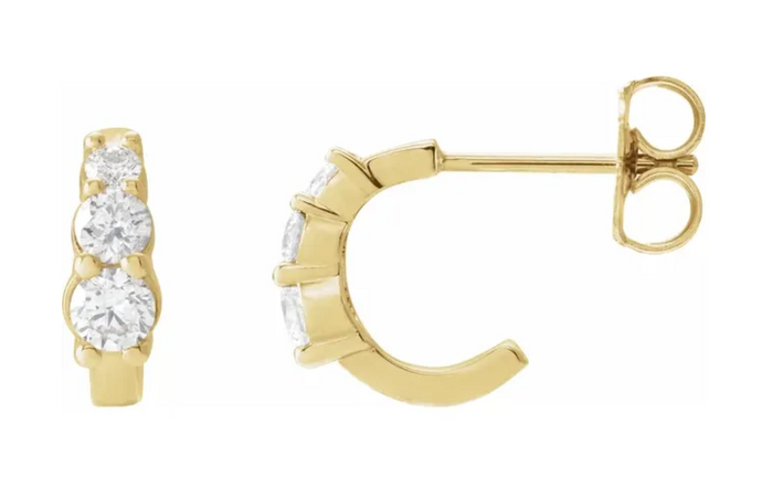 3 Diamond Huggie Hoop
