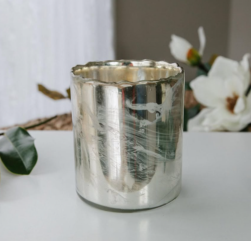 Mercury and Gold Candle Container
