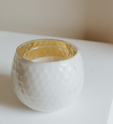 White and Gold Candle Holder
