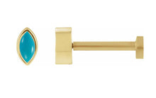 Load image into Gallery viewer, 4x2 mm Turquoise Marquise Press Fit Back Stud