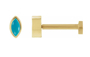 4x2 mm Turquoise Marquise Press Fit Back Stud